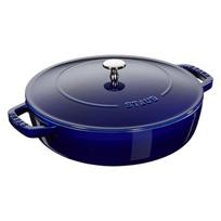 Casserole en fonte - STAUB - Topper Ronde - Bleue - 2 poignées latérales - Couvercle en fonte