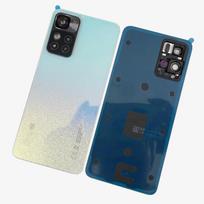 Galinis stiklo dangtelis skirtas Xiaomi Redmi Note 11 Pro+ 5G Plus baterijos durelių 21091116UG 21091116UC keitimas su fotoaparato rėmeliu mėlyna
