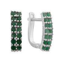 Silver earrings with natural emerald 1.253ct (2179993) smaragdas