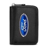 Natūralios Odos Automobilio Vairuotojo Pažymėjimo ID Kortelės Pasas Kortelės Piniginė Ford Fiesta Ranger Focus Kuga Mustang S-MAX Transit Mondeo Esco ford juoda