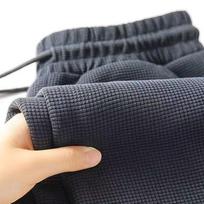 Vyriškos madingos laisvos gofruotos plačios kelnės ankstyvam rudeniui 3XL (70-77.5 kg) gray