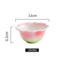 Rožių gėlių keraminis arbatos rinkinys – Žiedlapio formos porcelianinis puodelis ir arbatinukas su drugelio rankenėle Pink bowl