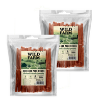 WILD FARM Ančių ir kriaušių lazdelės 2x500 g šunų skanėstai