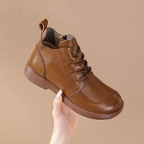 Madingi natūralios odos moteriški batai, ankle boots, pavasariui, rudeniui, retro, minkštos karvės odos, prekės ženklo, moteriški viengubai batai, didelis dydis 41 D623 35 ruda
