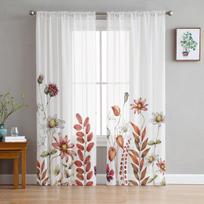 Gėlynas Permatomas Užuolaidos Svetainei Voile Langų Žaliuzės Miegamojo Tiulis Užuolaidos Virtuvė Cortinas salės užuolaidos 1 PCS W100XH250cm