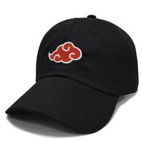 Išskalbta kaubojaus tėčio kepurė Akatsuki logotipas Anime Naruto tėčio kepurė Uchiha šeimos logotipas išsiuvinėta beisbolo kepurė Juoda elastinga kepurė juoda