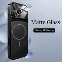 Originalus stiklinis nano matinis dėklas iPhone 17 Air 16 15 14 13 Pro Max 17Pro, magnetinis, skirtas Magsafe belaidžiam įkrovimui, šarvuotas Funda iPhone 15 juoda