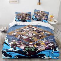 Kamado Tanjirou patalynės komplektas Viengulis Twin Pilnas Queen King Dydžio Demon Slayer Patalynės Komplektai Suaugusiems Vaikams Miegamojo Antklodės Užvalkalų Rinkiniai 3D Anime 33 EU Twin(135x200cm)