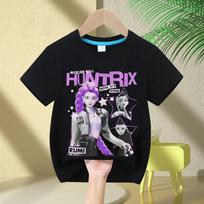 2025 KPop Demonų medžiotojai Rumi Zoey Mira Kaklo animacinis berniukų marškinėlis Vaikų mergaičių marškinėliai Su spauda Mada Kasdieniai viršūnės Kasdieniai mergaičių drabužiai 90