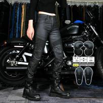 VOLERO+Motociklo džinsai+Retro Slim Fit dengtos motociklų kelnės+Moteriškos motociklų lenktynių ir jojimo kelnės M juoda