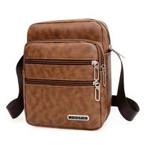 Vyriški maži nešiojamųjų kompiuterių krepšiai Vyriški PU odos pečių krepšiai Crossbody piniginės krepšiai geltona