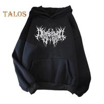 Rudens žiemos unisex džemperis sutraukiamas virvelė Elastinis rankogalis Thorn Print Thick Fleece Patch Pocket Laisvos ilgomis rankovėmis megztinis šiltas viršus 2XL juoda
