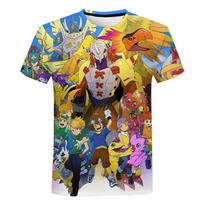 Anime Digimon Adventure 3D spausdinti marškinėliai vyrams moterims madingi gatvės stiliaus didelio dydžio trumparankoviai marškinėliai vaikams marškinėliai viršutiniai drabužiai XL