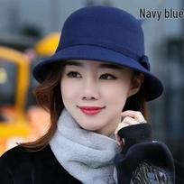 Elegantiška moteriška vilnonio veltinio fedora: Retro pavasario/rudens juodas trumpabriaunis katiliukas Adjustable (with inner adjustment cord)