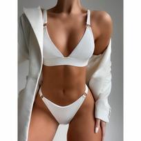 Seksualus moteriškas maudymosi kostiumėlis Moteriškas bikini Push Up bikinio rinkinys Braziliškas maudymosi kostiumėlis Solid Biquini maudymosi kostiumėlis maudymosi kostiumėlis paplūdimio apranga S balta