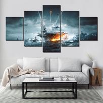 5 Panel Battlefield 4 Warship Battleship Sienos Art Plakatai Drobės Paveikslėliai HD spausdinti paveikslai Namų dekoras Svetainės apdaila 20x35cm*2  20x45cm*2  20x55cm*1