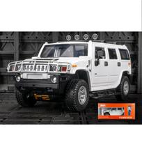 1/24 Scale Hummer H2 Off Road šarvuotų automobilių lydinio modelio liejami žaislai su garsu, lengvu žaisliniu automobiliu, kolekcionuojamas berniukų gimtadienio dovanos 1/24-Size:20*10.5*9cm balta