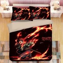 Demon Slayer Patalynės Komplektai Animacinis Antklodė Patalynė Berniukams Vaikams Vienviečio Dvigulio Dydžio Minkšti Patalynės Namų Dekoras Anime Antklodžių Užvalkalai Cot Size 70x130cm2pc