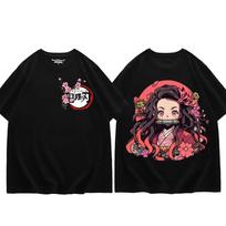 japoniški anime Demon Slayer Kamado Nezuko atspaudas marškinėliai Unisex moterų mados tendencija marškinėliai trumpomis rankovėmis Kawaii Miela Oversized marškinėliai 2XL
