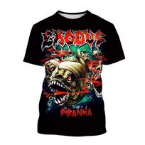 Karštas išpardavimas Exodus Personalizuotas spausdintas 3D spausdinimo marškinėlis Personalizuotas grupės Hip-hop vyrams ir moterims Laisvalaikio šaunus marškinėlis Harajuku gatvės punk M