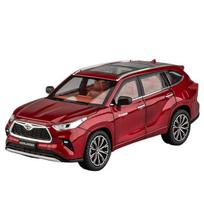 1/24 Toyota Highlander SUV Lydinio Liejiniai Metaliniai Žaisliniai Transporto Priemonių Automobilio Modelis Garsas ir Šviesa Atgal Traukiamas Automobilis Žaislai Vaikams Dovanos raudona