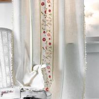 Boho Užuolaidos Vintage Chic Kutai Svetainei Miegamajam Siuvinėtos Kaimiško Stiliaus Stumdomųjų Durų Užuolaidos Su Kutais Kišenėle Strypui Užuolaidos W140xH60cm