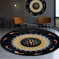 Prabangus apvalus neslystantis aksominis kilimas svetainei ir miegamajam 60x60cm (Crystal Velvet)