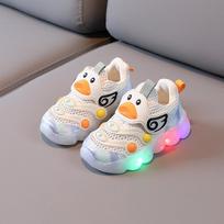 LED blykstės mažylių sportbačiai: Minkštas padas, neslystantis, tinklelis, 1-3 metų vaikams Bundle sizes 16-20, 5 pairs smėlis
