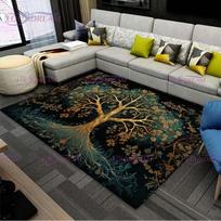 3D Gyvybės medžio kilimai Keltų serijos kilimėlis miegamojo svetainei Boho Moon Phase namų kilimėlis Svetainės kilimų dekoras 40cm x 60cm