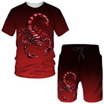 Vyriški dviejų dalių komplektai su „Scorpion“ gradiento 3D spausdinimu, „Poison Graphic“ marškinėliais / šortais / kostiumu, hiphopo gatvės stiliaus, vyriški / moteriški vasariniai sportiniai kostiumai 5XL