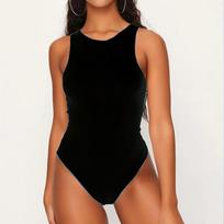 Fashion Sexy Women's  Sleeveless Slim Ladies Bodysuit Solid Jumpsuit L juoda