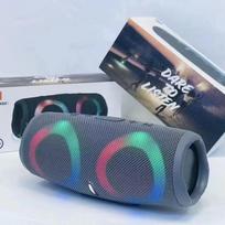 Nešiojamas vandeniui atsparus didelės galios „Bluetooth“ garsiakalbis RGB spalvinga šviesa belaidis žemųjų dažnių garsiakalbis 360 stereo erdvinio garso TWS FM boom box No strap pilka