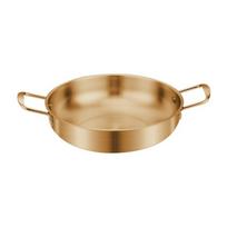 Koreietiško stiliaus jūros gėrybių karštas puodas ir ramen viryklė, nerūdijančio plieno dviejų rankenų sriubos puodas 18 cm beige