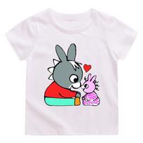 Lane Trotro 100% Medvilnės Animacinių filmų Marškinėliai Vaikams Berniukams Mergaitėms Trumpomis Rankovėmis Kvėpuojantys Kawaii Vaikams Aukštos Kokybės Apvalia Kaklo Marškinėliai Anime Marškinėliai 100 balta