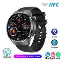 2025 Naujas Laikrodis Pro GPS NFC Išmanusis Laikrodis Vyrams 360*360 AMOLED Ekranas Širdies Ritmas Bluetooth Skambutis IP68 Vandeniui Atsparus Vyriškas Išmanusis Laikrodis Silicone belt juoda