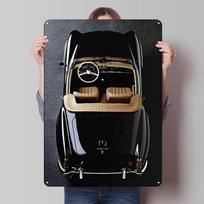 MERCEDES BENZ 190 SL Metaliniai ženklai Automobilio plakatas Nuotraukos Sienos dekoravimo elementai Individualus skardos ženklas Sienų meno dekoravimui Vyriškas urvas 7.9x11.8In(20x30cm)