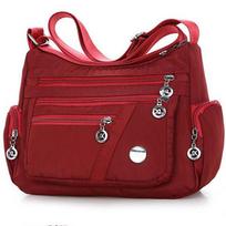 Yogodlns Moteriškas vandeniui atsparus krepšys Nailono pečių krepšys Crossbody Bag Kasdieninės rankinės 27*11*22cm raudona