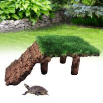 Akvariumas iš polidervos vėžlys roplys laipiojimo kopėčiomis plaukimo platforma prieiga prie daugiafunkcinė priemoka 11x6.5x4cm B
