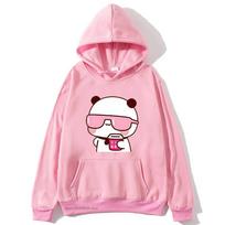 Pora su gobtuvais Bubu žiūri filmą su Dudu Rudens žiemos megztinis Animacinis filmas Kawaii Megztinis Harajuku Vyrai Moterys Sudaderas S