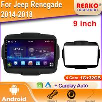 Belaidis Multimedijos Carplay Stereo Navigacija GPS 4G WIFI 9 COLIŲ Ekranas Android Automobilinis Radijas Jeep Renegade 2014-2018 4 core 1GB+32GB carplay