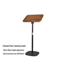 Reguliuojamas ant grindų pastatomas skaitymo ir natų stovas su knygų lentyna ir nešiojamojo kompiuterio pakėlimo mechanizmu standard 50-90cm lifting