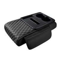 SEAMETAL Car Center Console Armrest Cushion Thicken ArmRest Box Pad Side Extension Cushion with Cup Holder Tissue Box Organizer Bag 1pc juoda