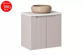 60 cm baldų komplektas su stalviršiu ir praustuvu ant stalviršio Wiki set-noc b baltas 60 cm d un wiki c