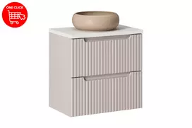 Baldų komplektas 60 cm su stalviršiu ir praustuvu Wiki set-noc b baltas 60 cm s un wiki c