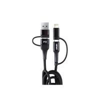 USB-C + Lightning + USB kabelis 1 m Power Delivery 3in1 AMIO UC-15