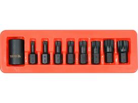 Smūginių antgalių rinkinys 1/2″, SPLINE (XZN), M6-M18, 9 vnt.