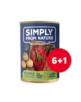 SIMPLY FROM NATURE Šlapias ėdalas šunims Arkliena su bulvėmis 6 x 400 g + 1 NEMOKAMAI