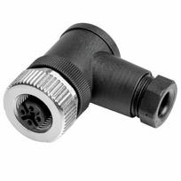 M12 lizdas 5pin, kampu, 4-6mm kabeliui, IP67