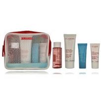 Clarins Head to Toe Moisturizing Essentials rinkinys (losjonas + micelinis vanduo + kremas + rankų kremas + kosmetinė) - 1 vnt.