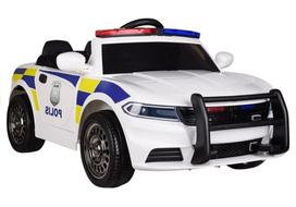 Elektrinis vaikiškas policijos automobilis baltas